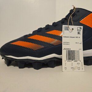 Adidas Adizero Impact 2 MD K BSB Boys and Girls Size 3.5 Navy Blue Orange